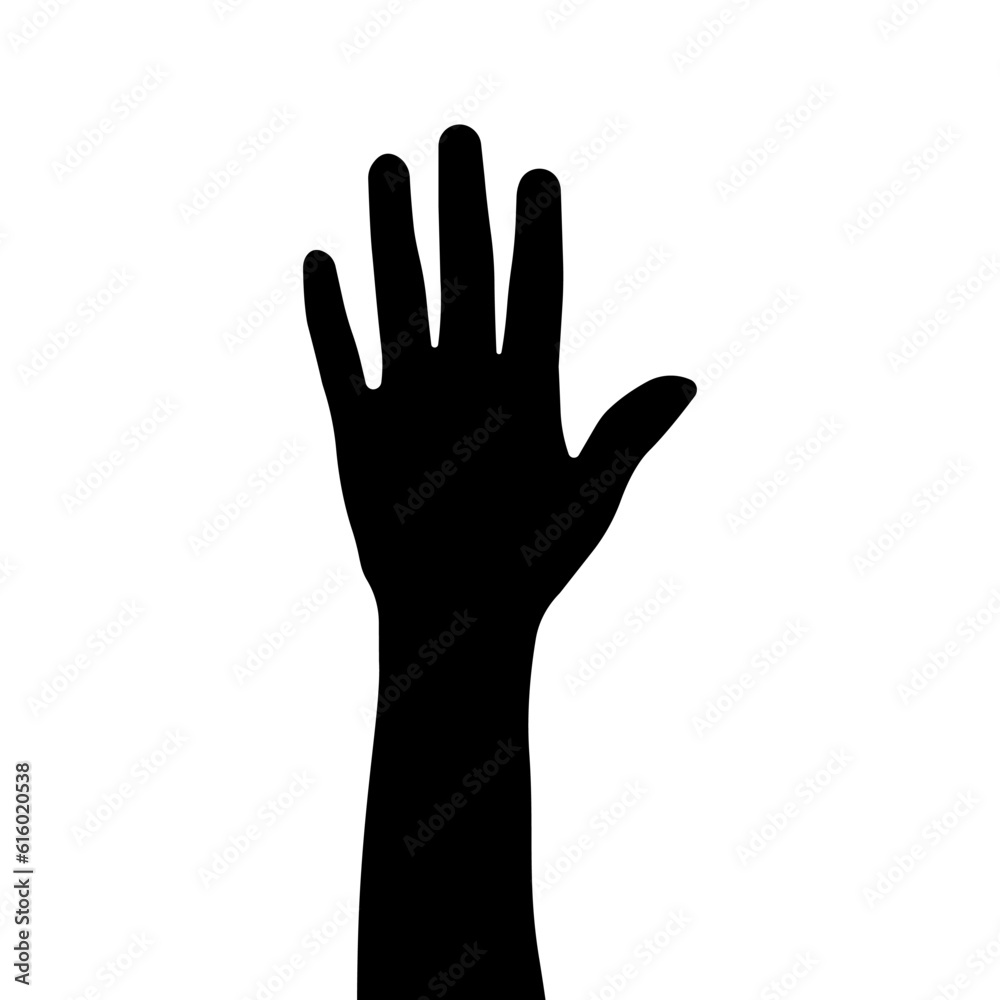 hand silhouette vector isolated on white background.