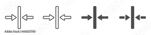 Alignment vector icons set