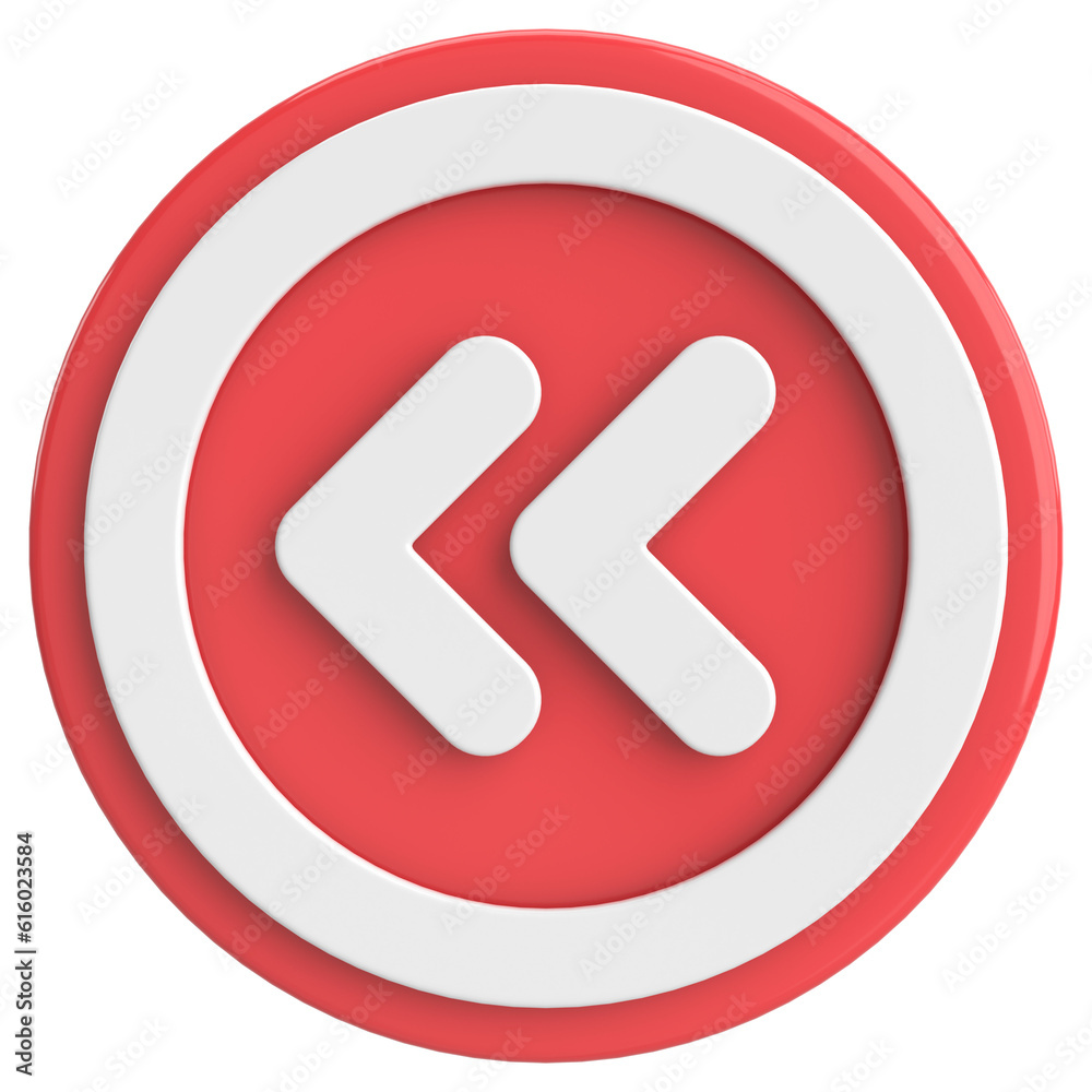 Previous button. Back button. 3D illustration. Previous button. Back button. 3D illustration.