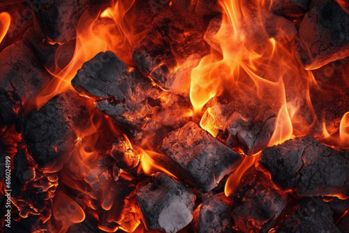 Burning coals from a fire illustration