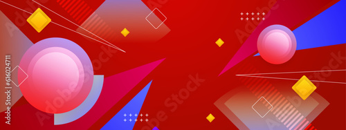 Dynamic stroke gradient blue colorful abstract design banner
