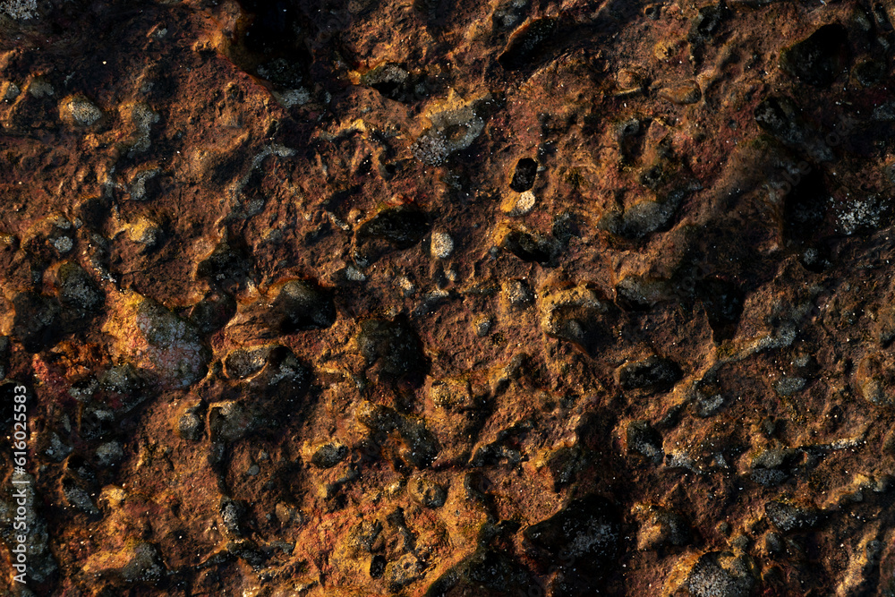 Rugged old stone floor. Geological rock base.