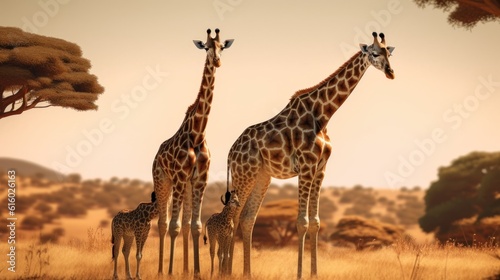 giraffe at sunset © Aqib