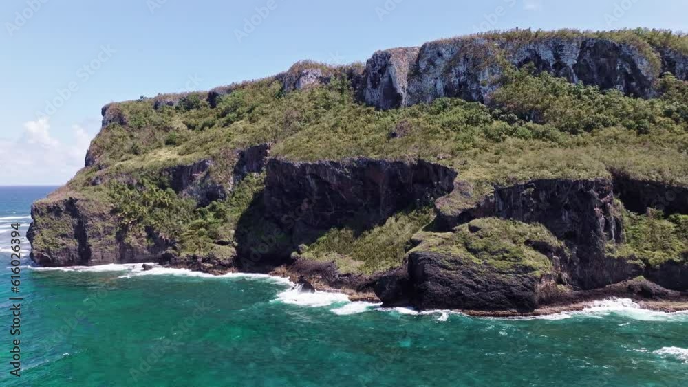 Drone shot of the Beautiful Shoreline on the Samana cape, Dominican Republic Drone shot of the Beautiful Shoreline on the Samana cape, Dominican Republic