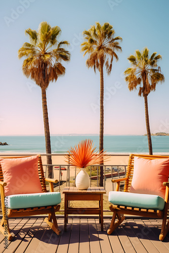 lounge chairs on beach