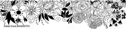 Banner con miscuglio di fiori neri