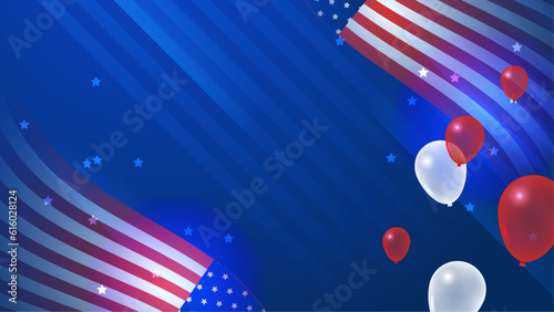 vector flat waving american flag background