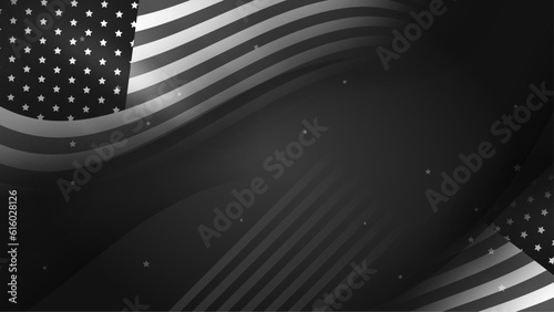 Vector usa independence day abstract background with elements of american flag in grayscale colors