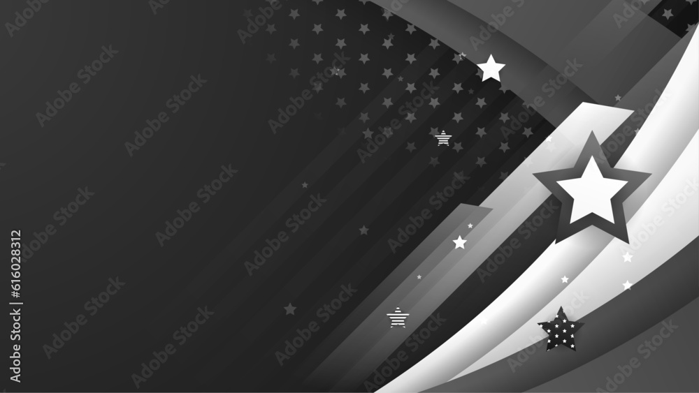Vector usa independence day abstract background with elements of american flag in grayscale colors