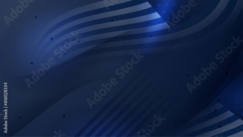 Vector independence day abstract background with elements of the american flag in drak blue colors