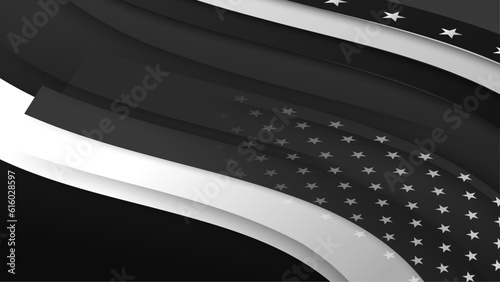 vector grayscale presidents day with american flag