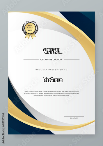 certificate template with luxury and modern pattern, diploma. Vector illustration