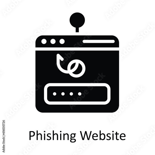 Phishing Website Vector  solid Icon Design illustration. Cyber security  Symbol on White background EPS 10 File
