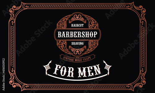 Vintage Luxury Badge Logo Template. Suitable For Barber Shop, Tattoo Studio, Whiskey, Alcohol, Beer, Salon, Shop Signage.