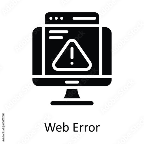 Web Error Vector  solid Icon Design illustration. Cyber security  Symbol on White background EPS 10 File
