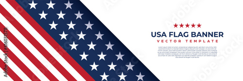 America banner design vector, USA flag background template for celebrate national day, 4th of july, memorial day event