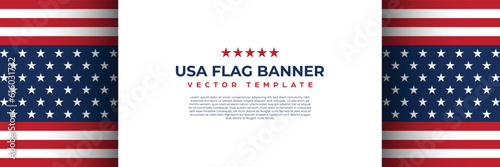 America banner design vector, USA flag background template for celebrate national day, 4th of july, memorial day event