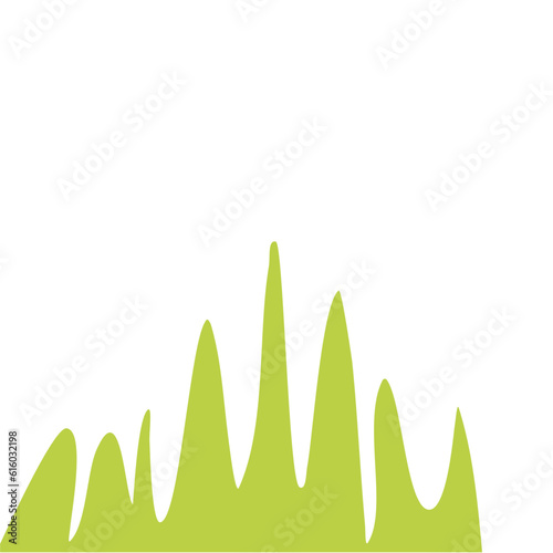Green grass, drawing pictures in flat style. Natural material 