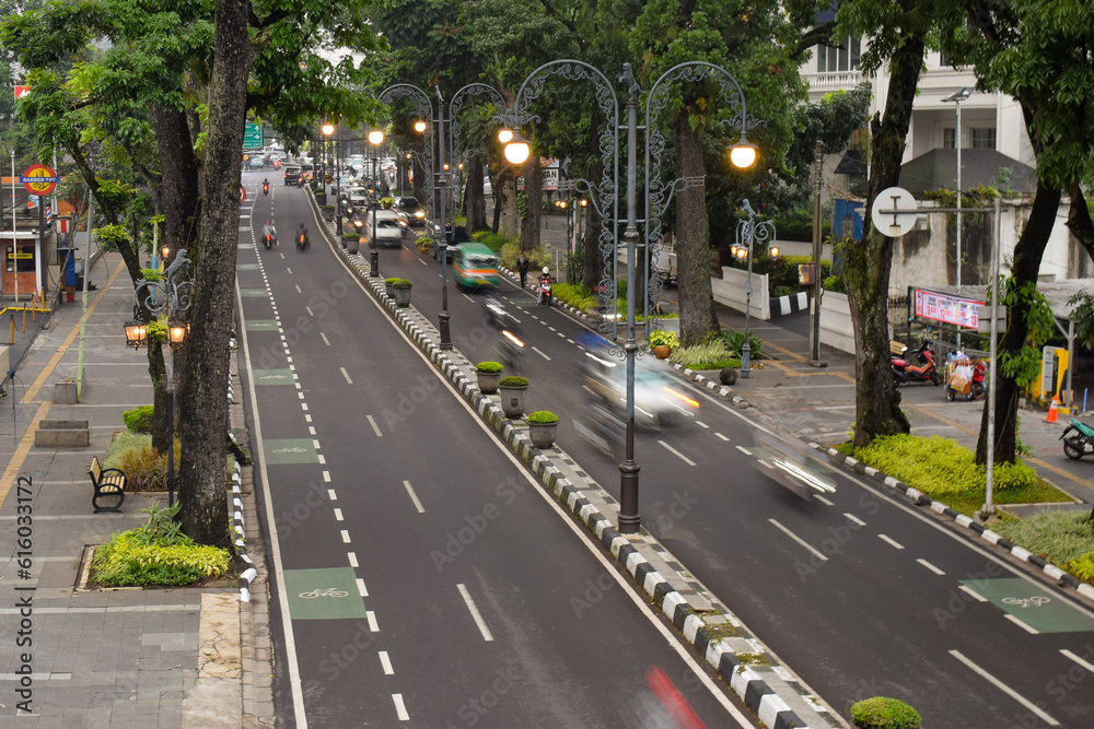 The view of Dago Street or Ir. H. Juanda Street, Bandung. This street is iconic street in Bandung City.