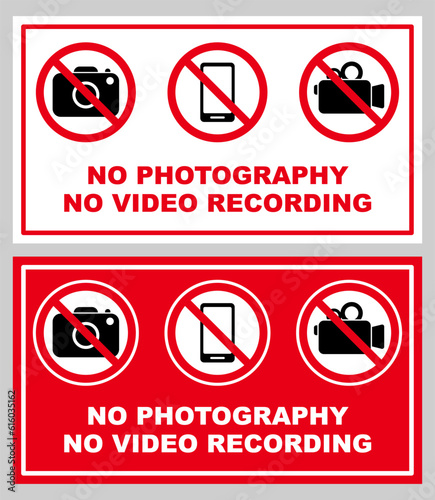 no photography video handphone prohibited forbidden area sign printable symbol set silhouette icon mobilephone and camera design