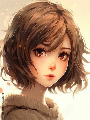 portrait of an anime like girl