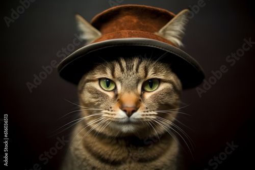 cute cat wearing a hat © Salawati
