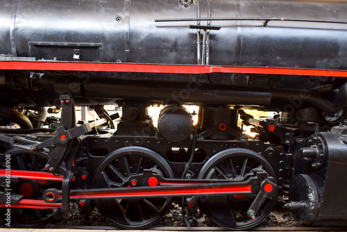 Historical steam locomotives are stored in the Ambarawa railway museum photo