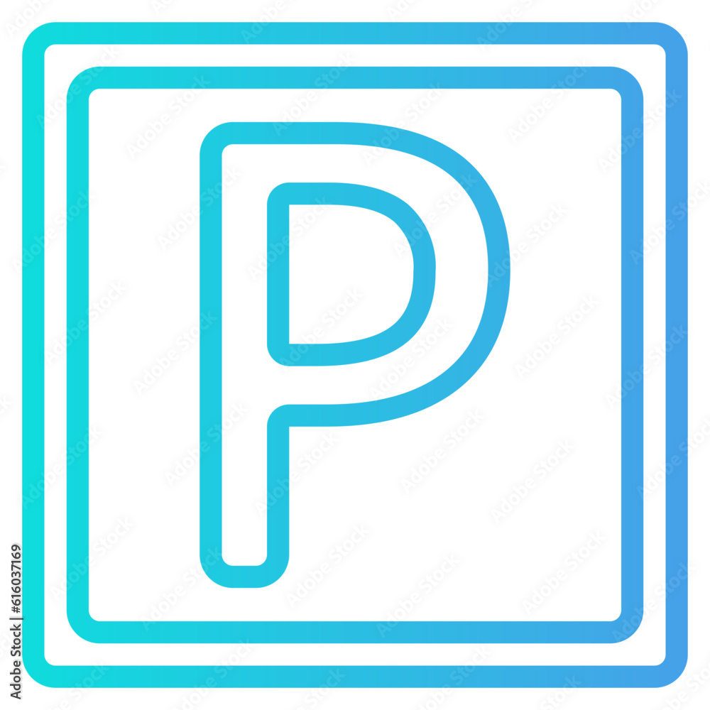 Parking icon in gradient line style, use for website mobile app presentation Parking icon in gradient line style, use for website mobile app presentation