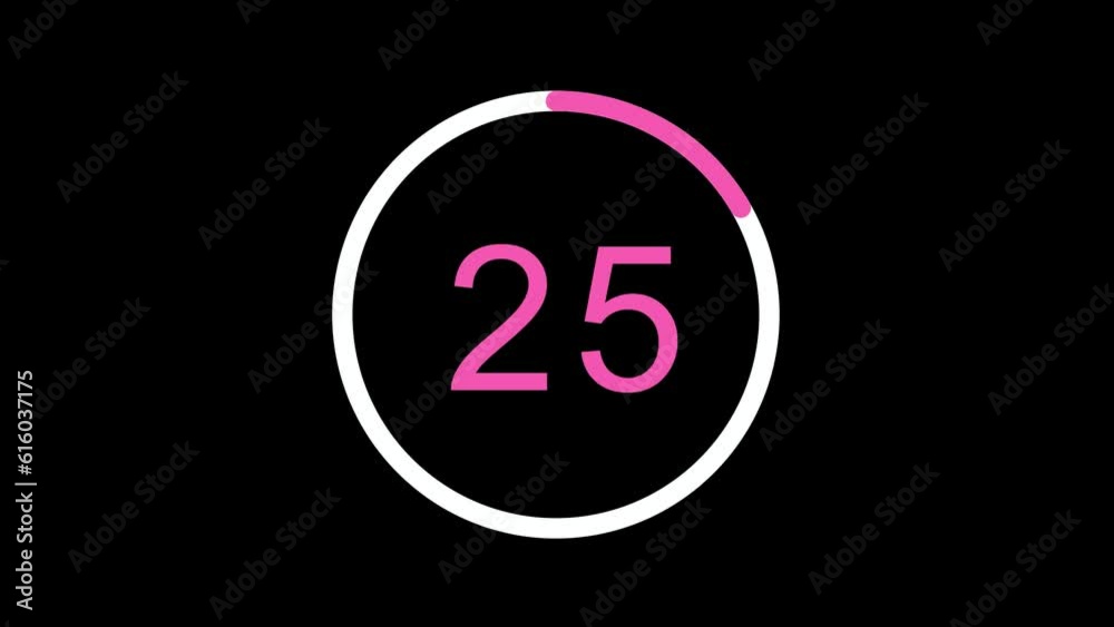 Alpha Transparent countdown overlay timer for a workout or gym video Alpha Transparent countdown overlay timer for a workout or gym video