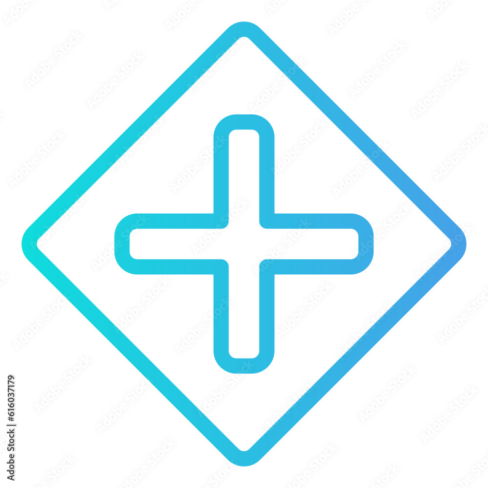 Crossroad icon in gradient line style, use for website mobile app presentation Crossroad icon in gradient line style, use for website mobile app presentation
