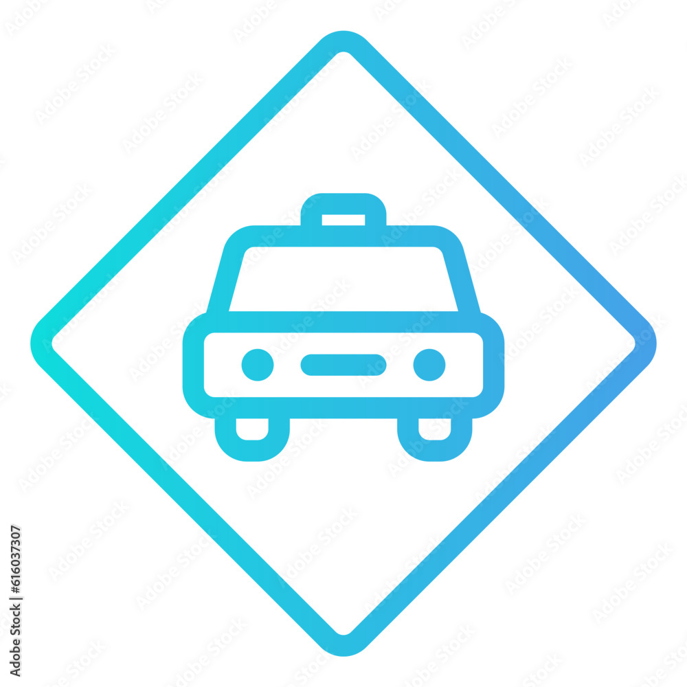 Taxi icon in gradient line style, use for website mobile app presentation Taxi icon in gradient line style, use for website mobile app presentation