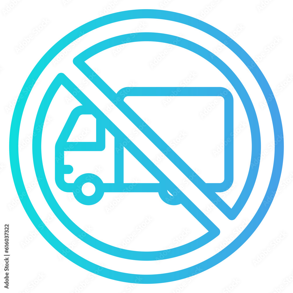 No trucks icon in gradient line style, use for website mobile app presentation No trucks icon in gradient line style, use for website mobile app presentation