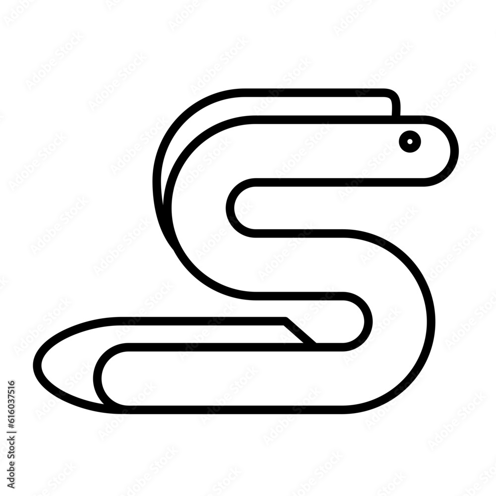 Moray, eel line icon vector image. Moray, eel line icon vector image.