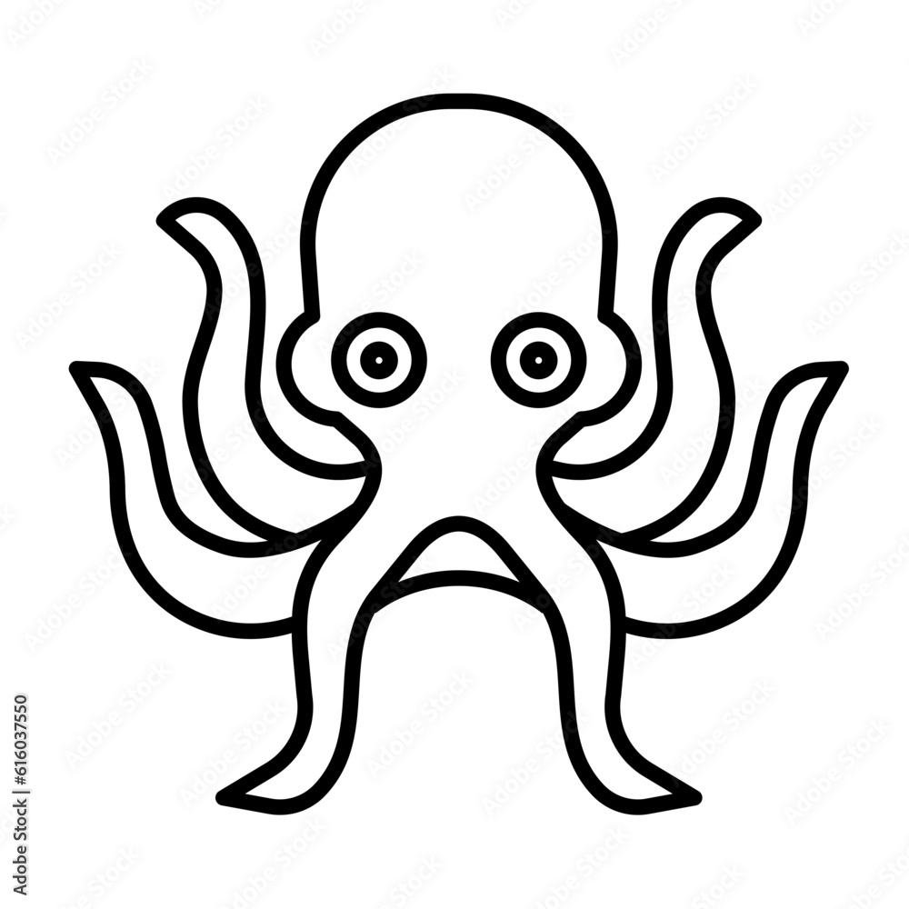 Octopus vector ocean seafood mollusc line icon vector image. Stock ...