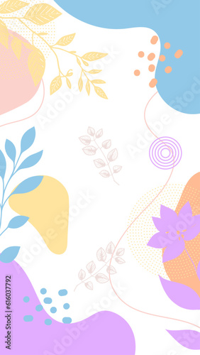 Summer Spring Floral vector flat design spring instagram post collection Social Media Template