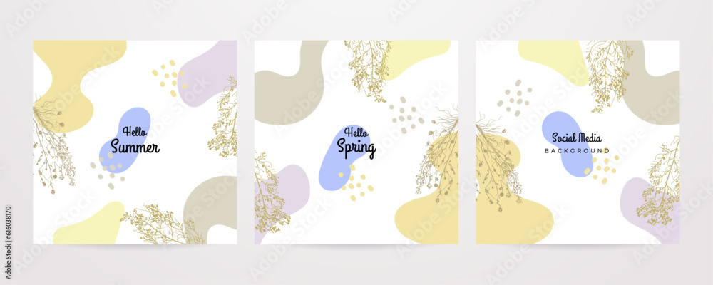 Hello Spring! Vector horizontal spring banner. Floral green background. Tulips, colorful spring flowers and branches with leaves. Hello Spring! Vector horizontal spring banner. Floral green background. Tulips, colorful spring flowers and branches with leaves.