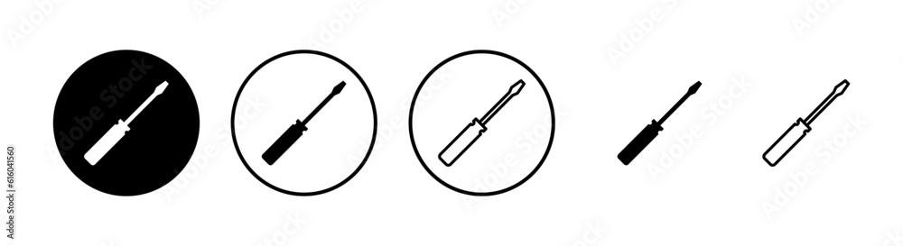 Screwdriver icons set. Screwdriver vector icon Screwdriver icons set. Screwdriver vector icon