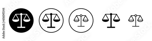 Scales icons set. Law scale icon. Scales vector icon. Justice