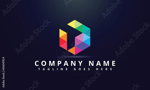 Free Download Logo Of A Stylized And Colorful Hexagonal Shape Built With Polygons. This Logo Is Suitable For Many Purpose As Corporate Identity, Mobile And Technologies Development, Engineering Firm And More. - GFXLoad