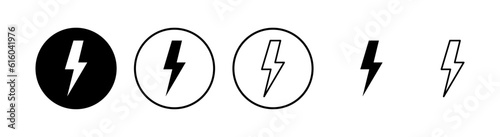 Lightning icons set. Bolt icon vector. Energy and thunder electric icon