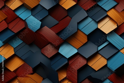 Wood pattern. abstract geometric wooden design. Generative AI 