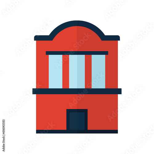 illustration fire station house isolated on white background using vector illustration art