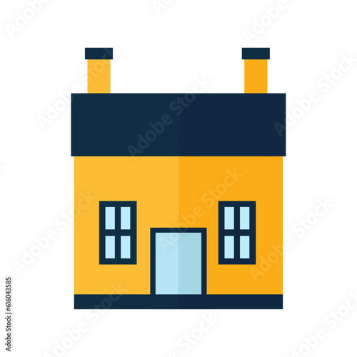 free vector flat design house with two chimneys isolated on white background using vector illustration art