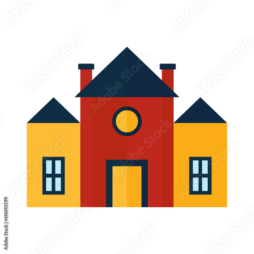 illustration of cartoon school buildings icons using vector illustration art