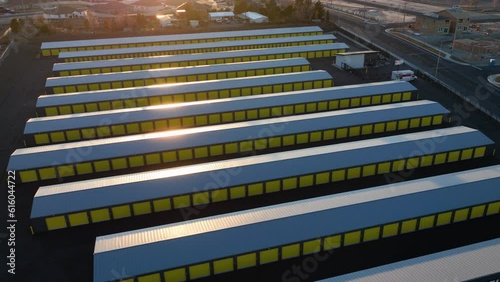 Aerial view of storage units for rent in Washington. photo