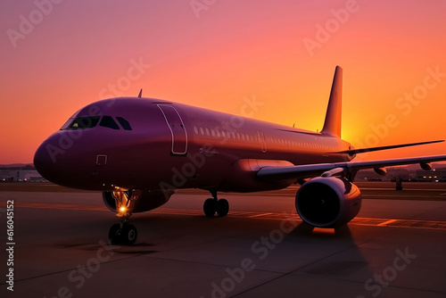 airplane at sunset © D