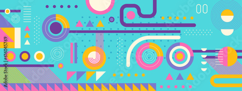 Abstract geometric pattern design in retro style. Vector illustration.