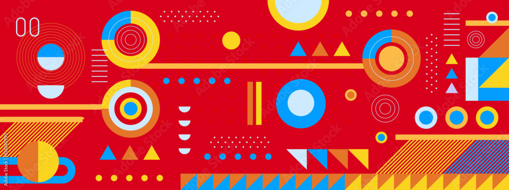 vector abstract banners with colorful shapes