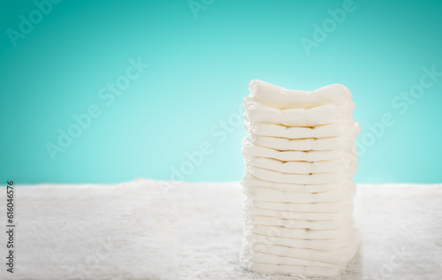 Stack of Baby Diapers photo