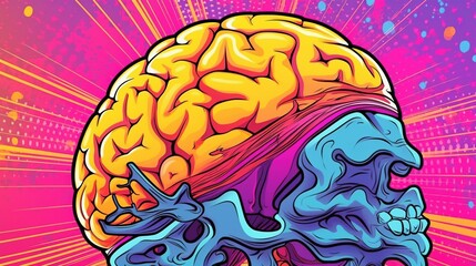 Crédence de cuisine Rose Brain scans and neuroscience research . Fantasy concept , Illustration painting.  © X-Poser